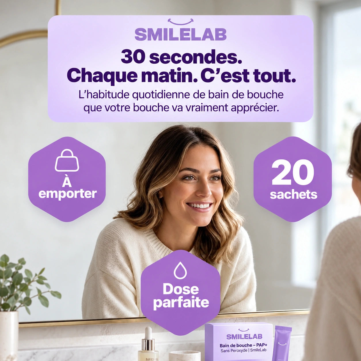 Bain de bouche – PAP+ Sans Peroxyde | SmileLab