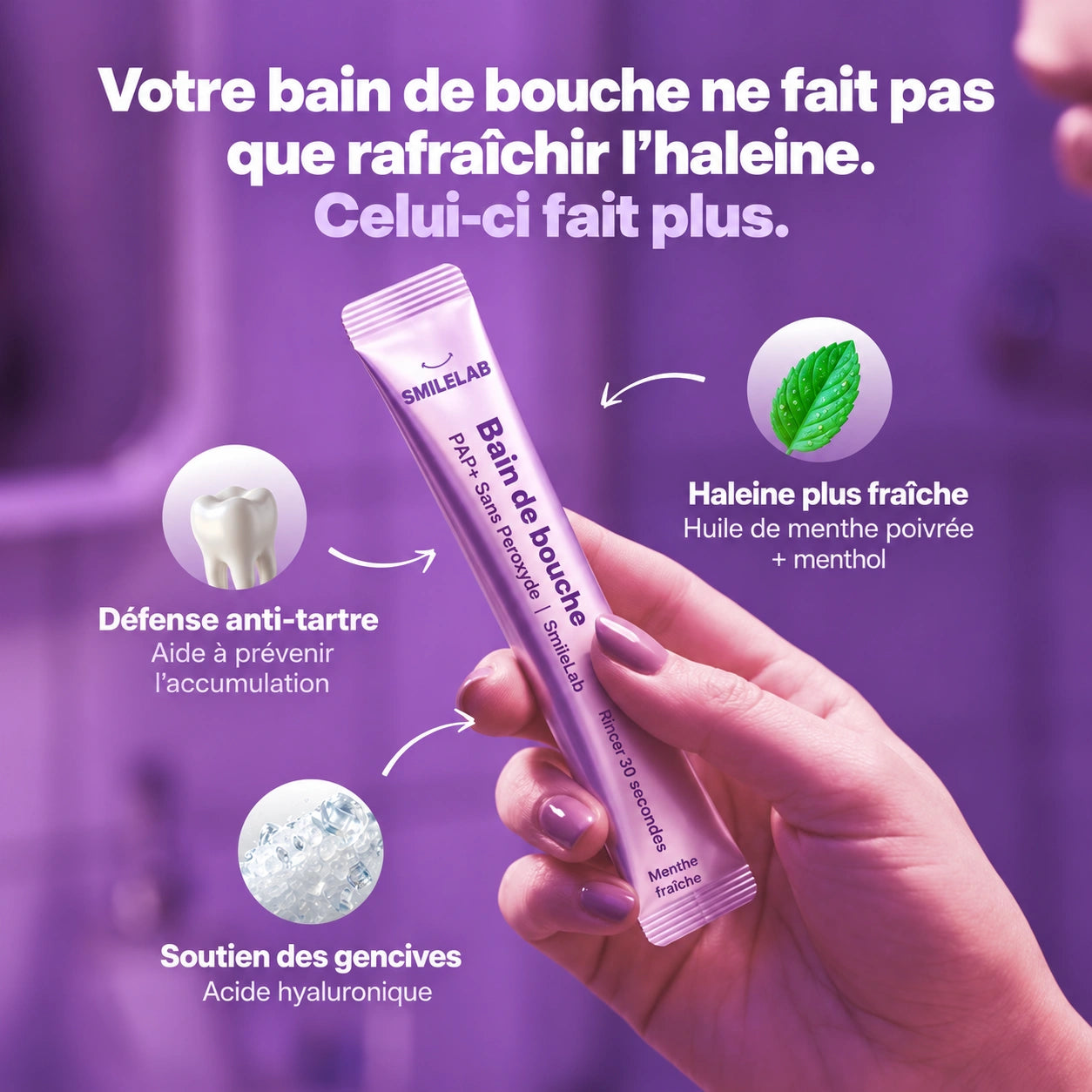 Bain de bouche – PAP+ Sans Peroxyde | SmileLab